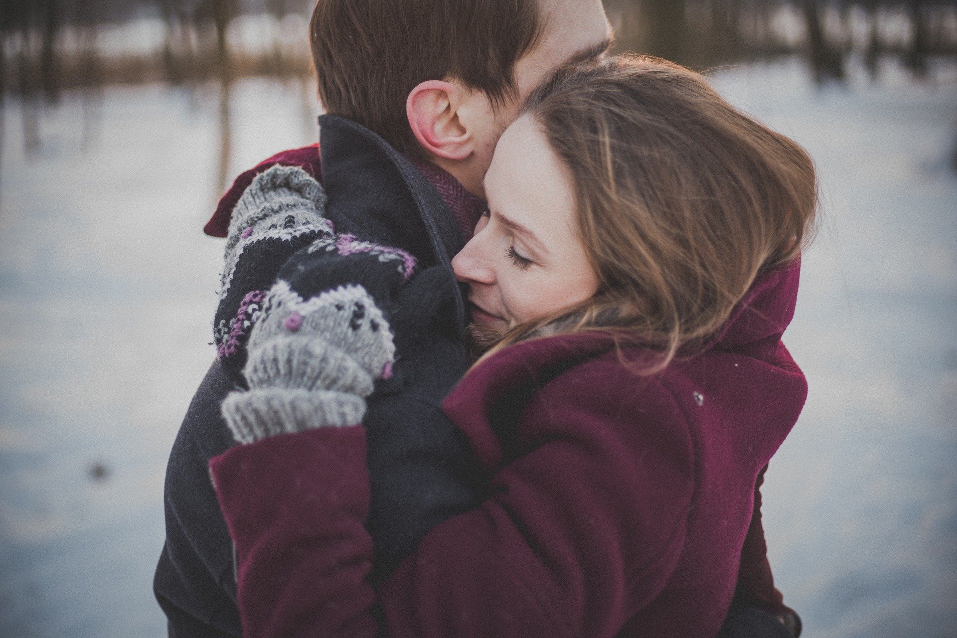 two people hugging