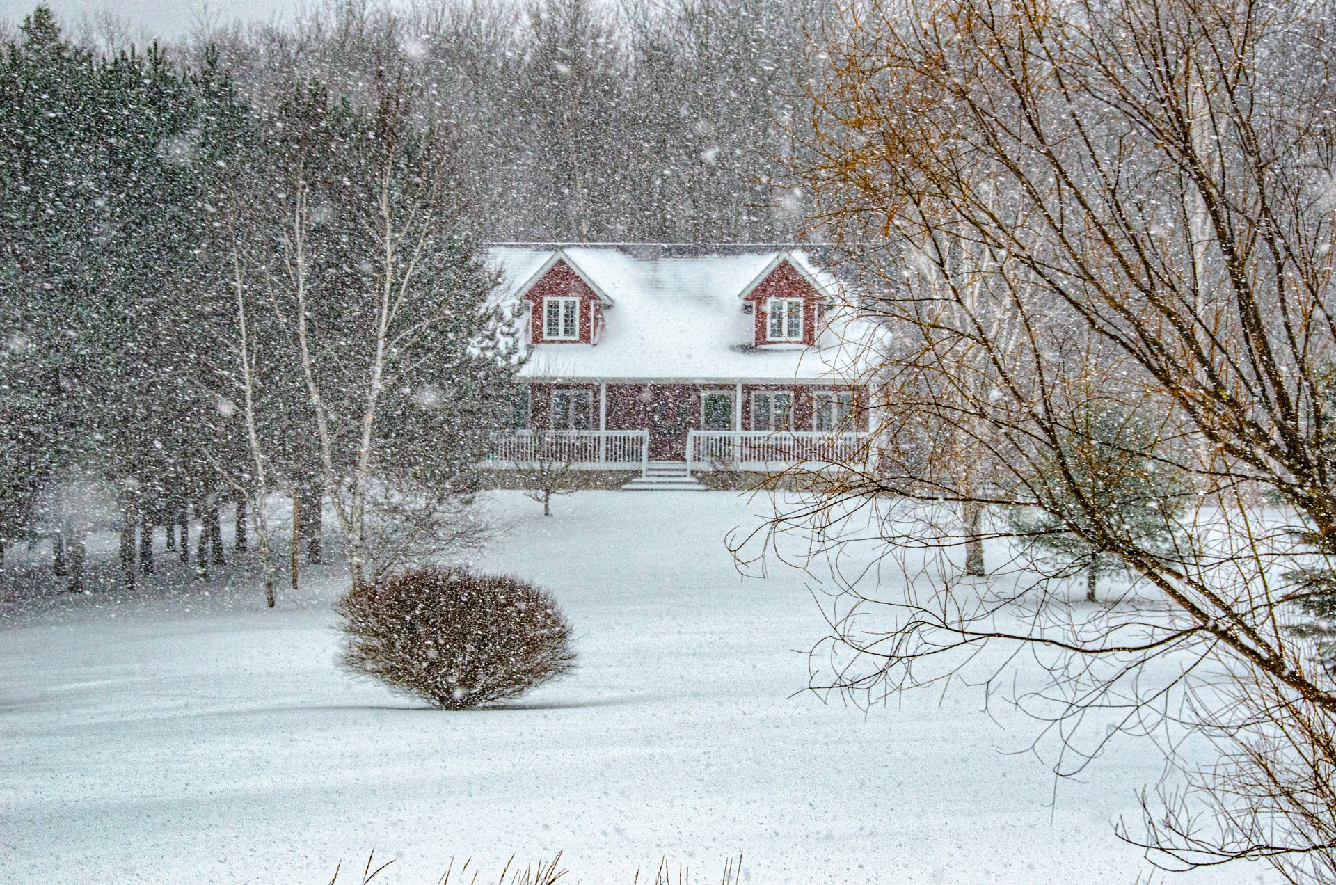 house in the snow