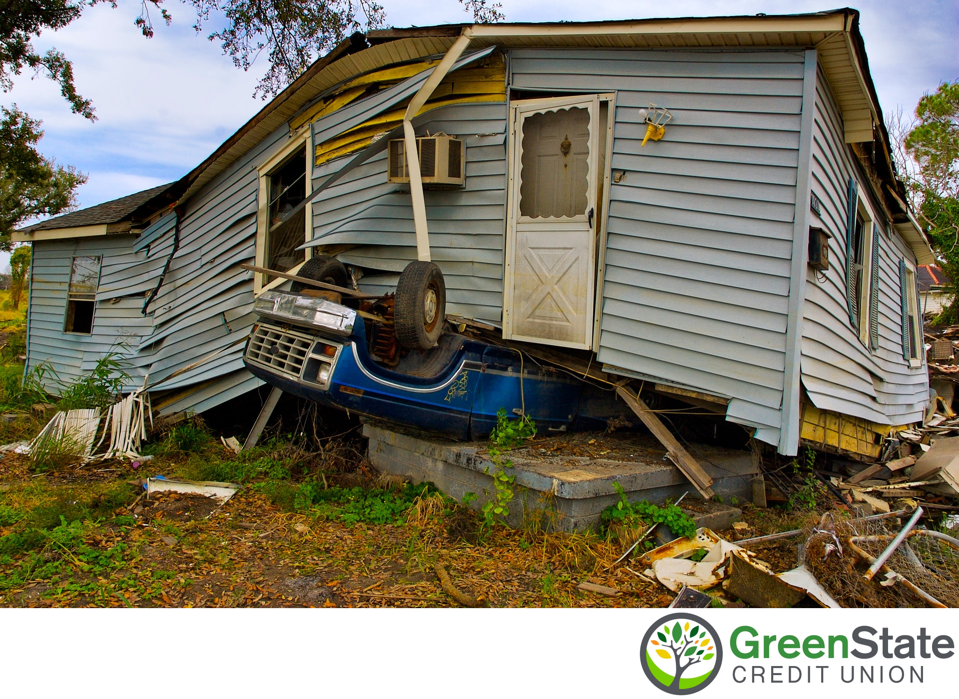 house after natural disaster