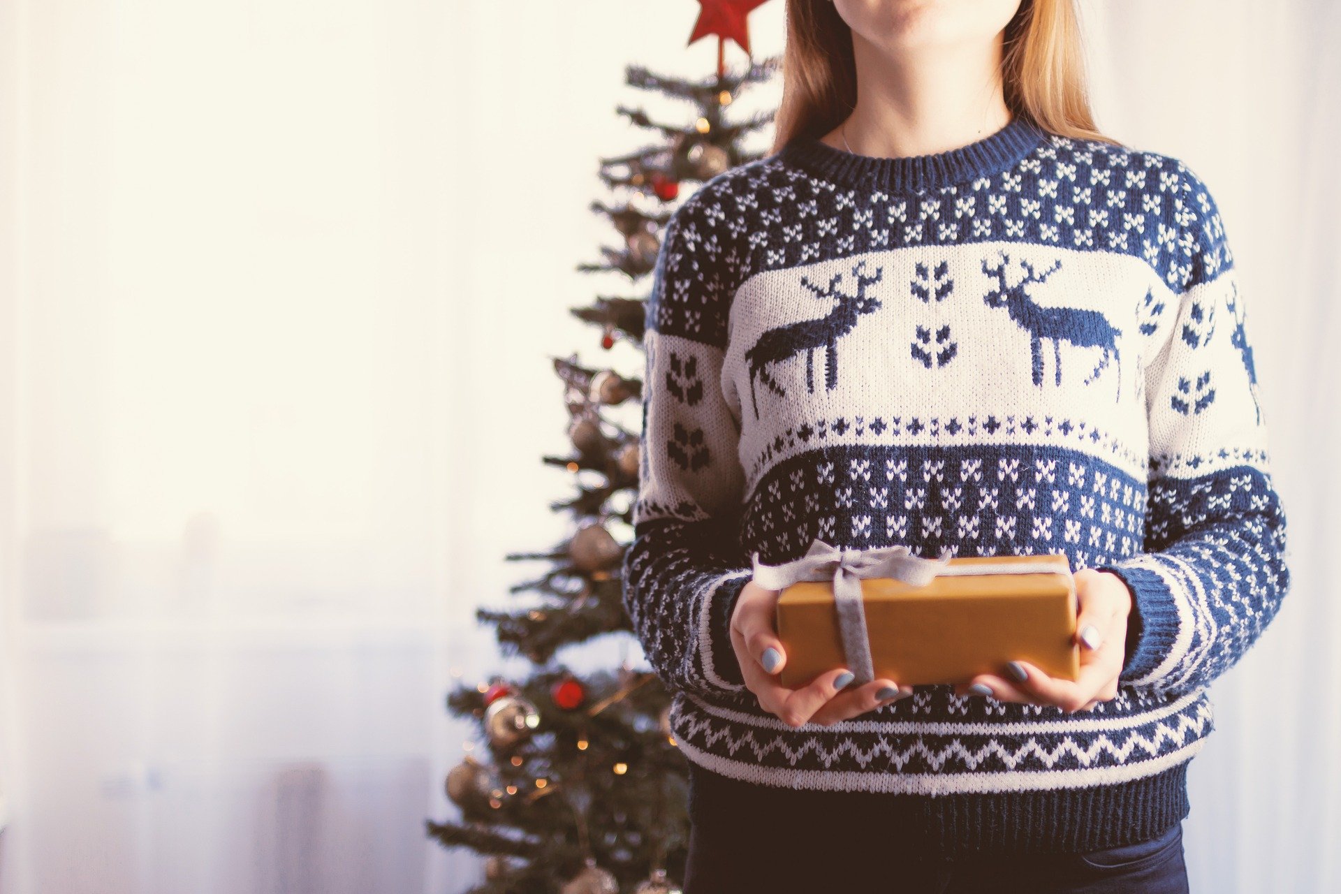 woman in xmas sweater