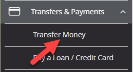 select Transfer Money or Pay a Loan / Credit Card.