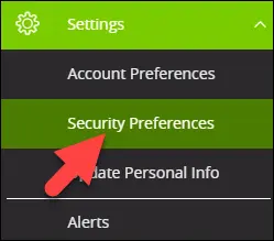 Then tap SECURITY PREFERENCES.