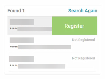 Hover over the loan you'd like to pay and click Register.