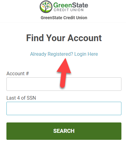 Select Already Registered? Login Here.