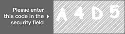 captcha code for visual authentication  letter A number 4 letter D number 5