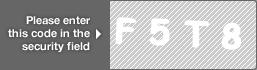 captcha code for visual authentication  letter F number 5 letter T number 8