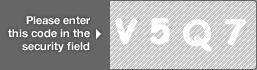 captcha code for visual authentication  letter V number 5 letter Q number 7