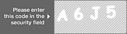 captcha code for visual authentication  letter A number 6 letter J number 5