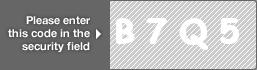 captcha code for visual authentication  letter B number 7 letter Q number 5