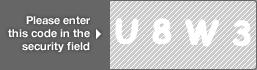 captcha code for visual authentication  letter U number 8 letter W number 3