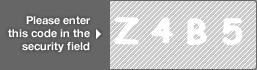 captcha code for visual authentication  letter Z number 4 letter B number 5