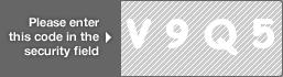 captcha code for visual authentication  letter V number 9 letter Q number 5