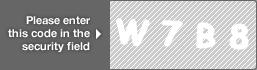 captcha code for visual authentication  letter W number 7 letter B number 8