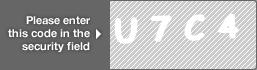 captcha code for visual authentication  letter U number 7 letter C number 4