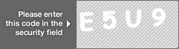 captcha code for visual authentication  letter E number 5 letter U number 9