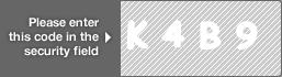 captcha code for visual authentication  letter K number 4 letter B number 9