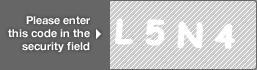 captcha code for visual authentication  letter L number 5 letter N number 4