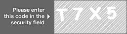 captcha code for visual authentication  letter T number 7 letter X number 5