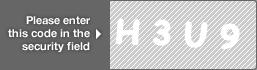 captcha code for visual authentication  letter H number 3 letter U number 9