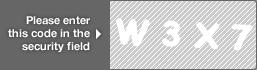 captcha code for visual authentication  letter W number 3 letter X number 7